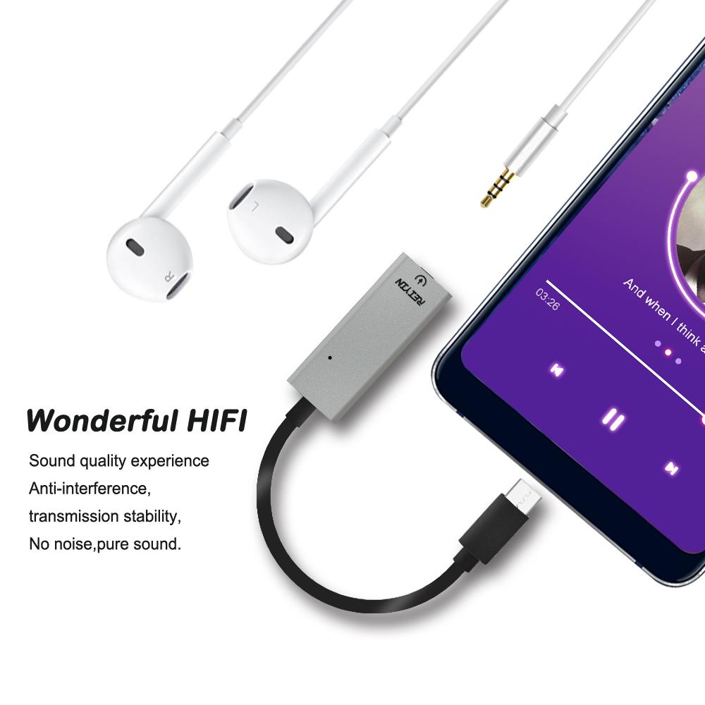 Tai nghe Reiyin DAC USB-C to Toslink Optical 3.5mm Bộ chuyển đổi âm thanh 192kHz 24bit Thẻ âm thanh PC