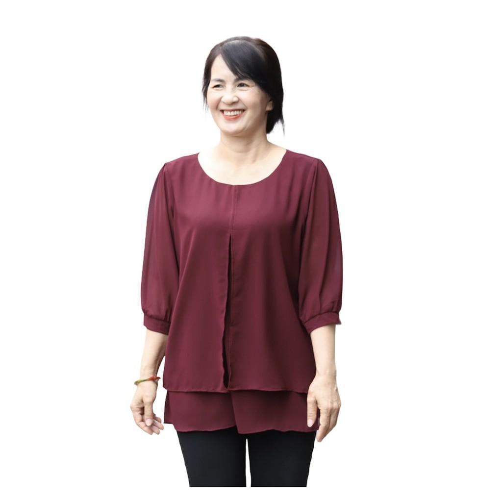 Áo thiết kế voan trung niên đơn giản L03-521