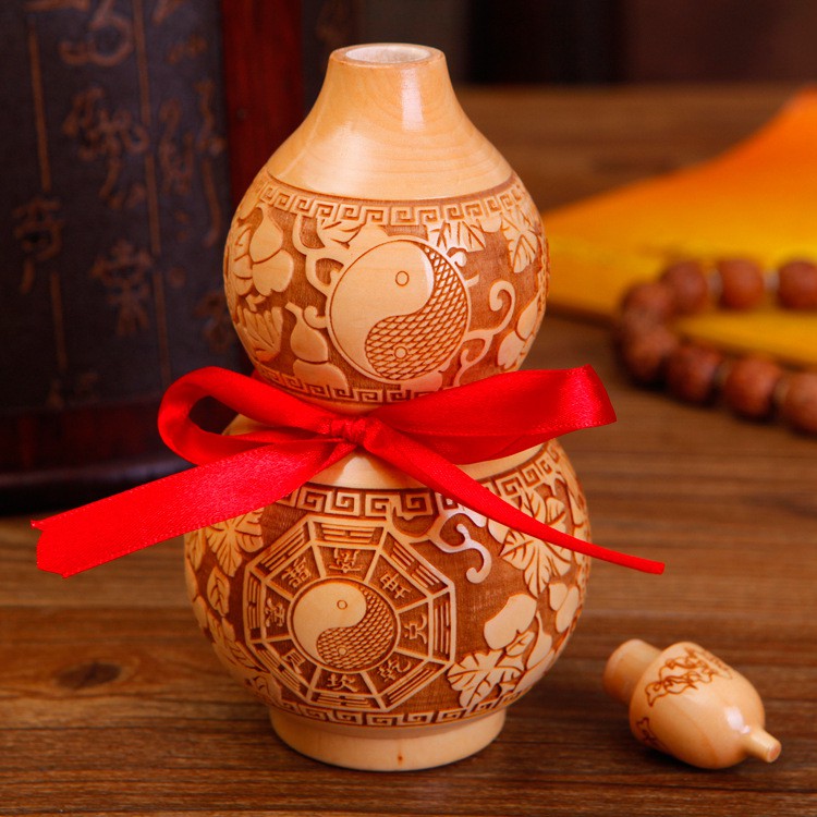 Hồ lô gỗ đào tự nhiên kích thước 14cm