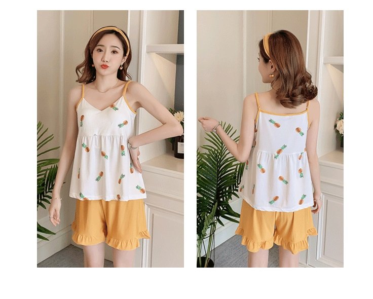 Bộ ngủ 2 dây nữ có đệm ngực tiện lợi đồ ngủ mặc nhà mặc đi biển dễ thương [BC18