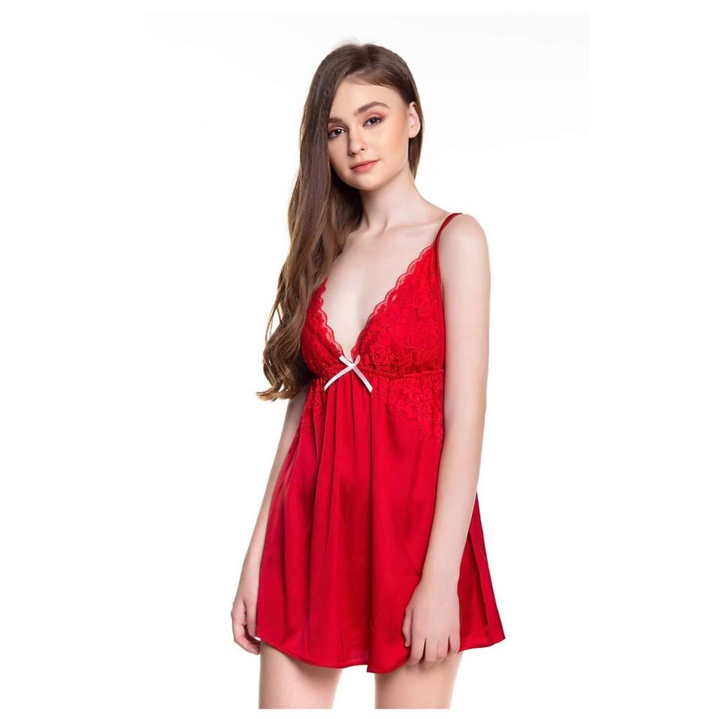 Rose Sleepwear- Váy ngủ lụa Khuyến rũ tặng kèm quần chip ren bất kỳ