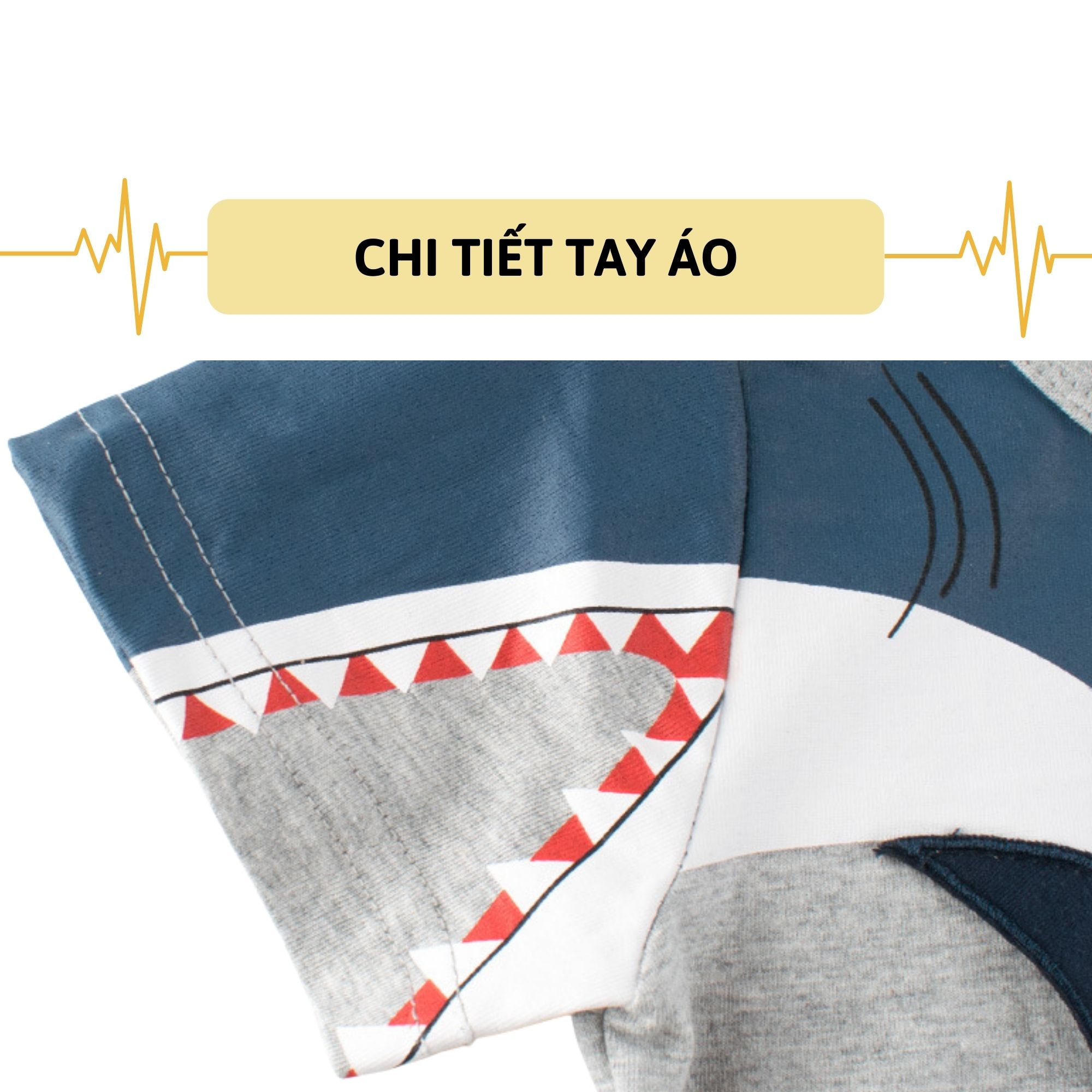 Áo bé trai 27KIDS áo thun cộc tay cho bé CÁ MẬP S1061