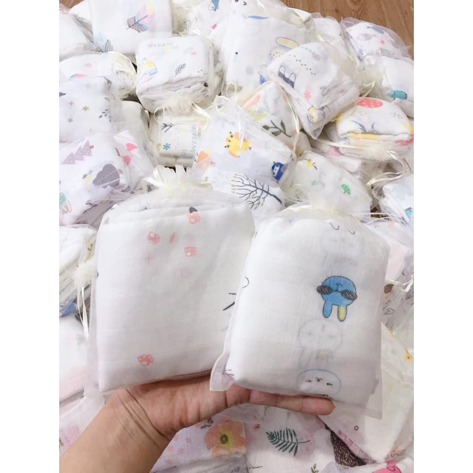 Khăn sữa sợi tre túi lưới 10 cái