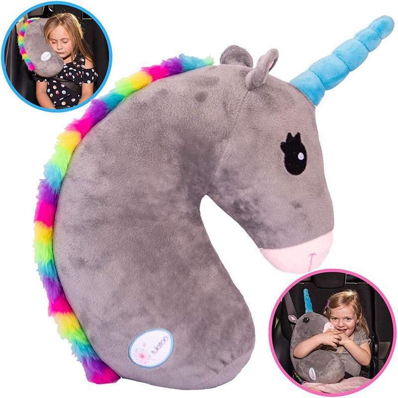 Kid Cho Bé Du Lịch Kỳ Lân Gối Trẻ Em Đầu Cổ Hỗ Trợ Bảo Vệ Dây An Toàn Xe Hơi Gối Vai Dây Đeo An Toàn Động Vật Dễ Thương Đệm