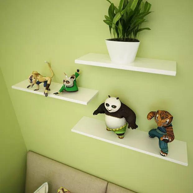 Kệ 3 thanh ngang 50x15cm gỗ lõi xanh chống ẩm COMA + TẶNG giá đỡ điện thoại hình thú cưng