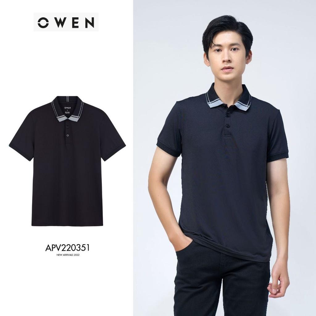 OWEN - Áo polo nam Owen chất thun lạnh màu đen 220351 - Áo thun ngắn tay có cổ nam