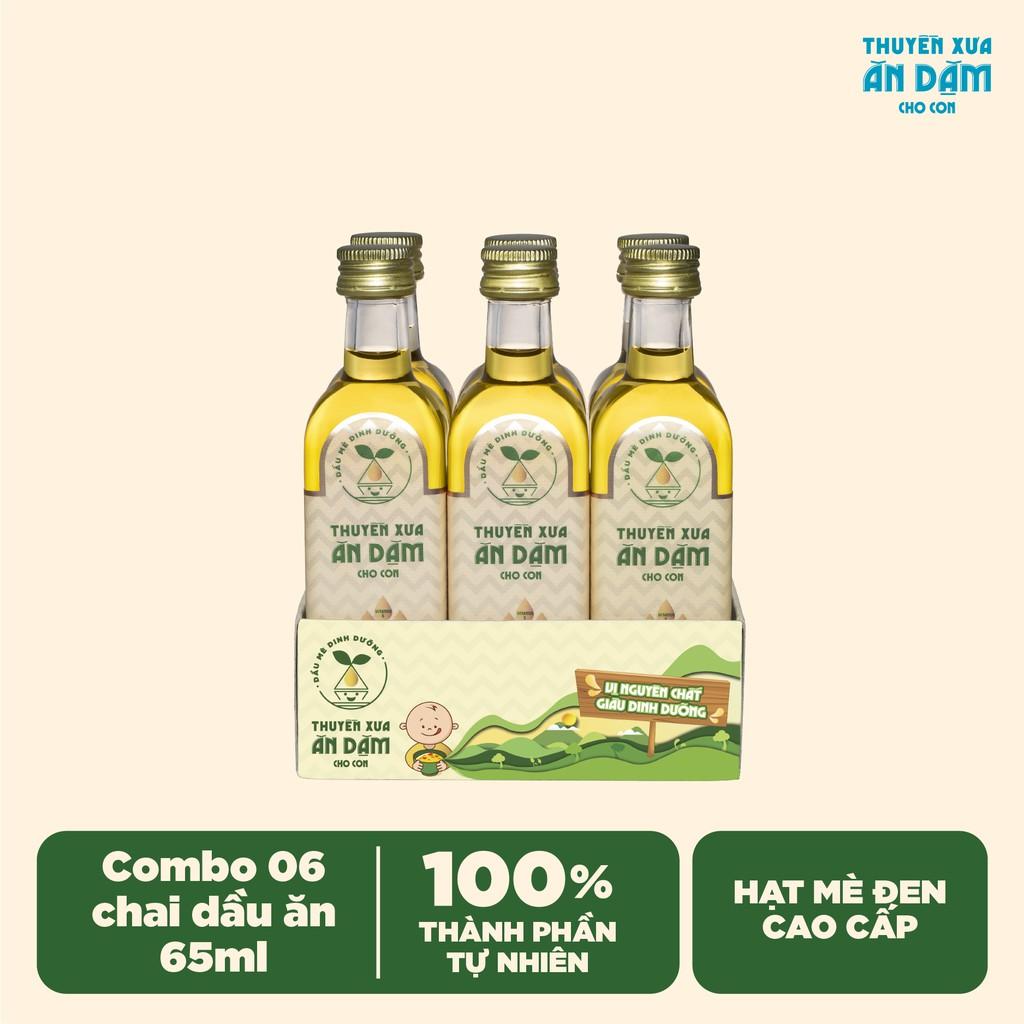 Combo 6 chai Dầu Mè Dinh Dưỡng Thuyền Xưa Ăn Dặm Cho Con 65ml