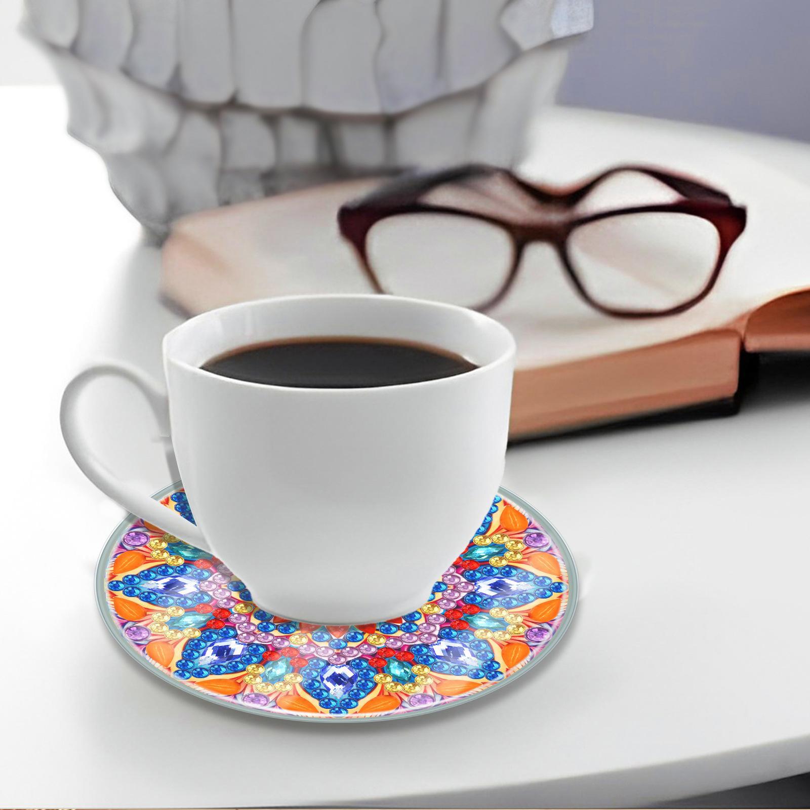 6Pcs Mandala DIY Painting Coasters Drinks Coaster, Creative DIY Art Crafts Handmade Art Coasters for Adults Dining Table Desktop