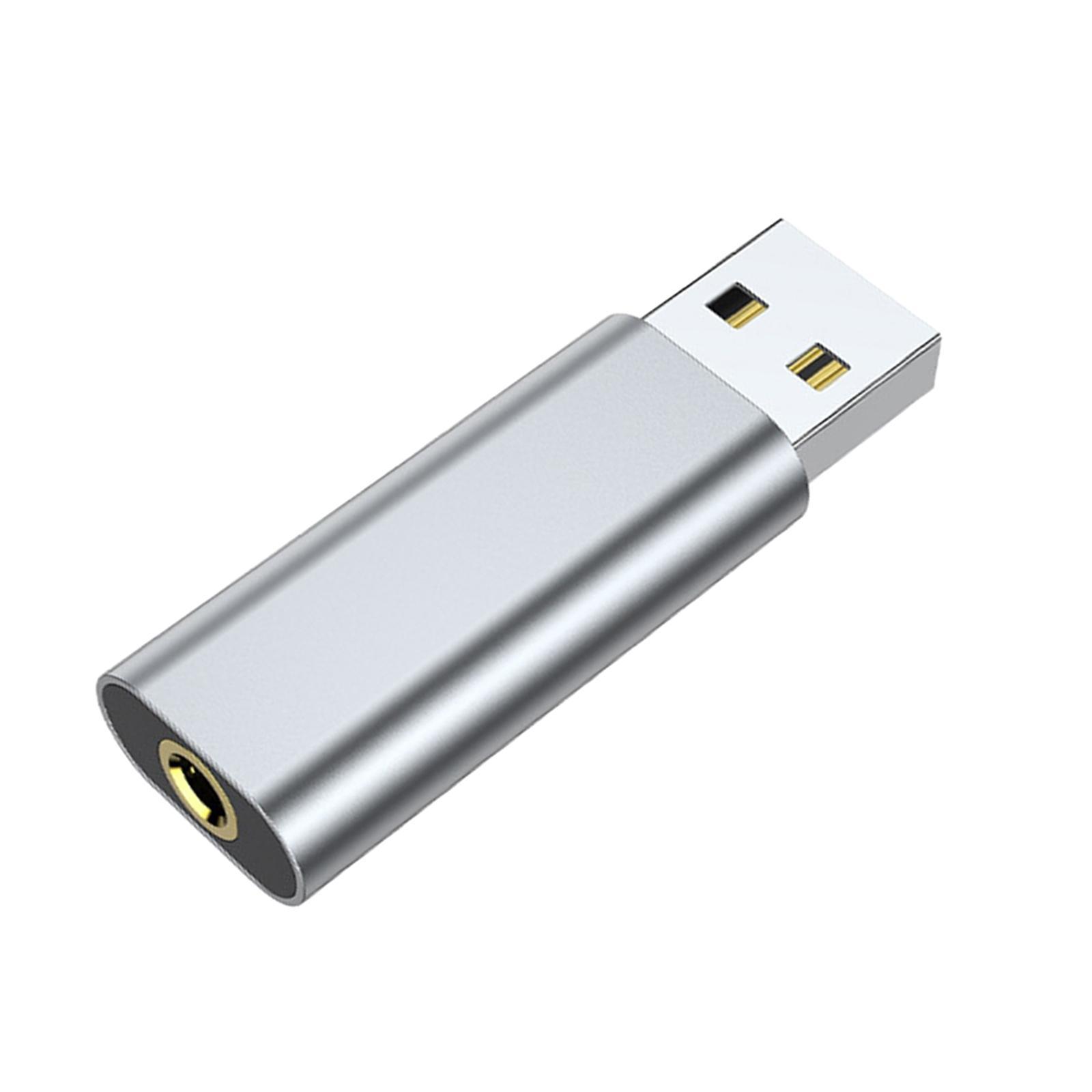 USB to 3.5mm Audio Jack Adapter Audio Converter Mini Microphone Stereo Jack External Stereo Sound Card 2 in 1 for Headphone Desktops Speaker