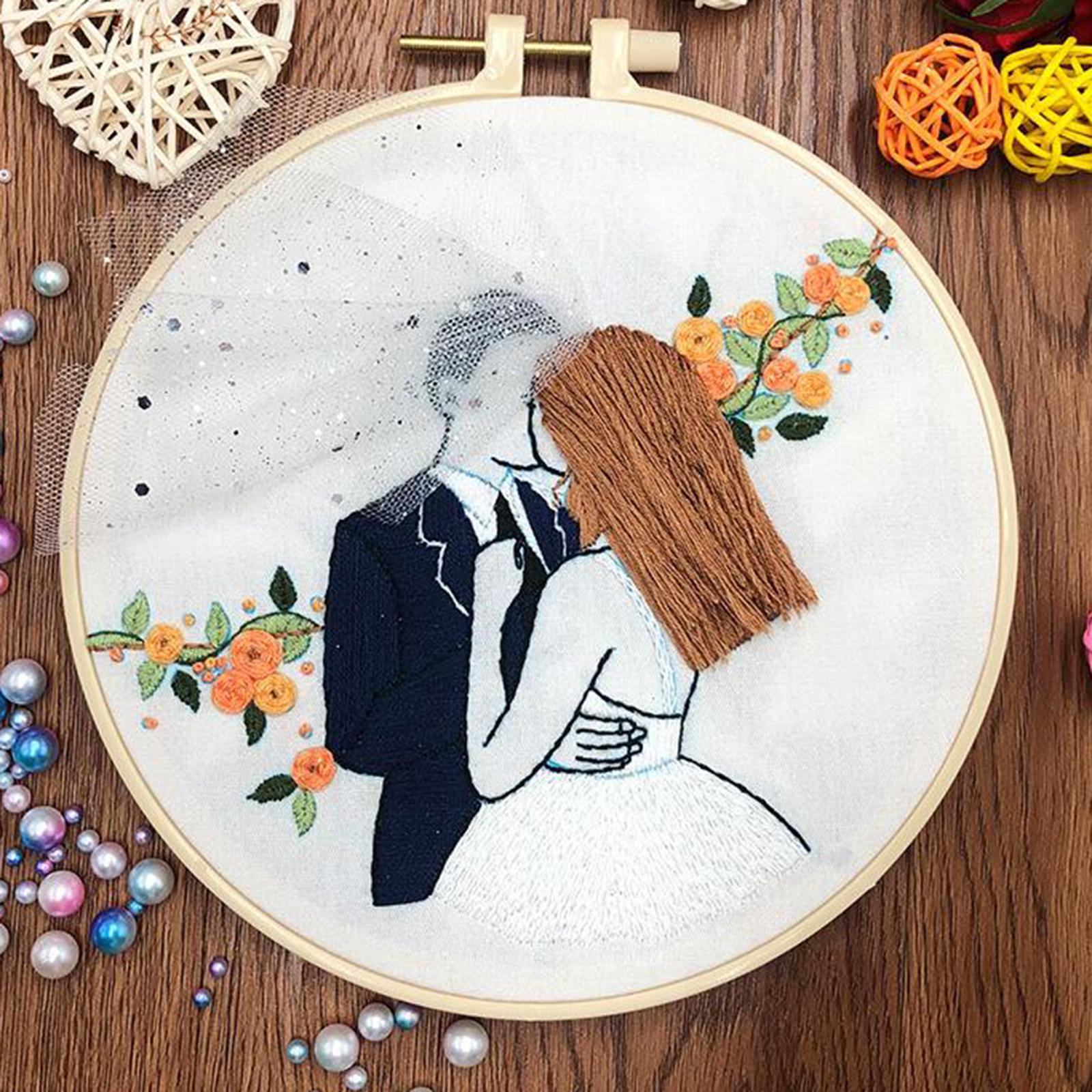 Needle Embroidery Kit with Basic Tools Wedding Valentine's Day Decoration