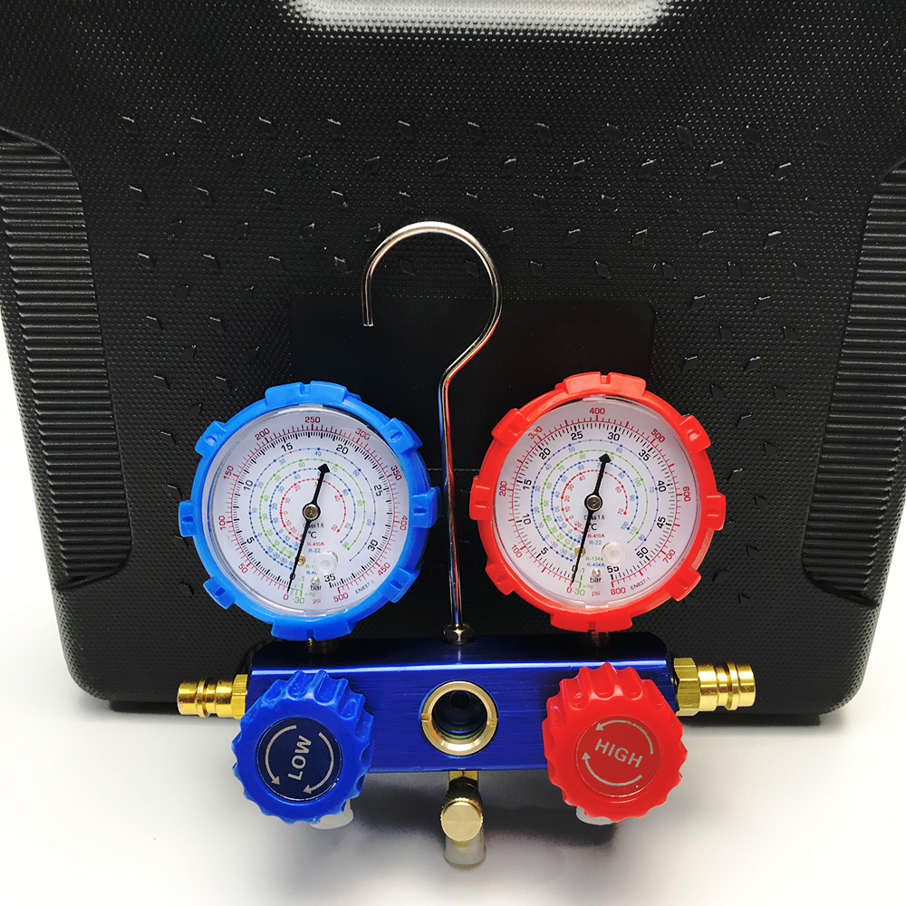 Bộ đồng hồ nạp gas máy lạnh, điều hòa ô tô chuyên dụng R12,R22,134a,410a, Đồng hồ nạp gas đôi điều hòa dân dụng