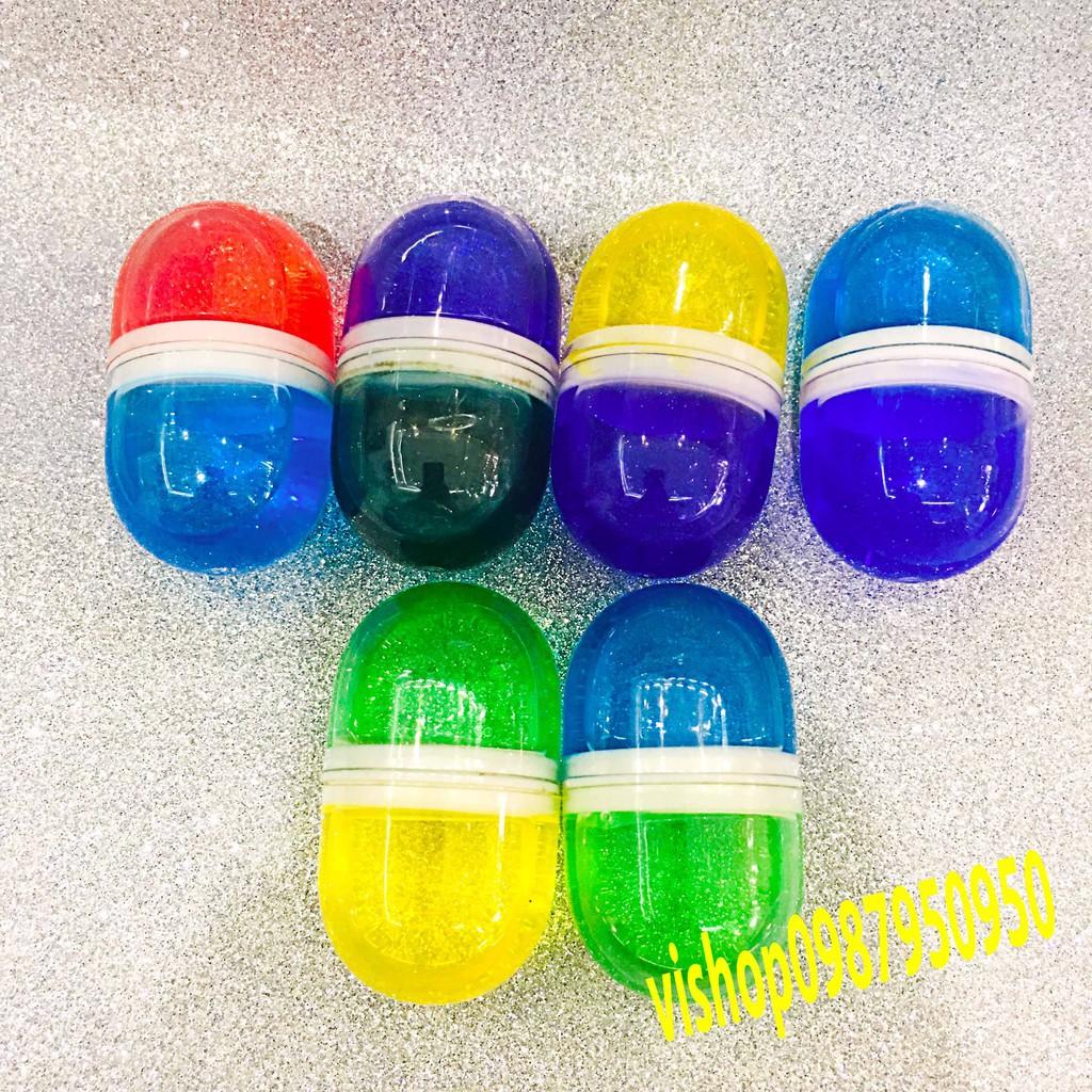 slime  lọ tròn phối 2 màu sắc dạng mềm đặc mã AQV14 Ukéo