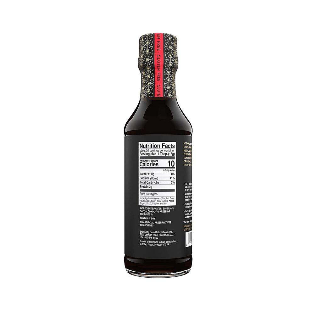 NƯỚC TƯƠNG (XÌ DẦU) San J Tamari Soy Sauce, ĂN KIÊNG Kosher, 100% ĐẬU NÀNH, Non-GMO, Gluten-Free, 296ml (10 oz)