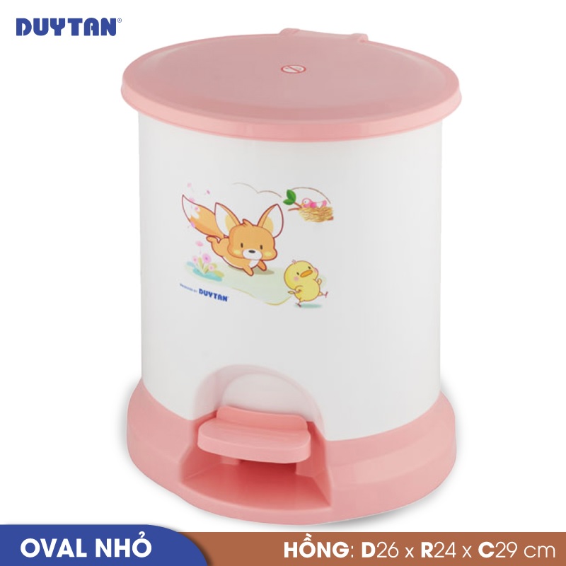 Thùng rác oval nhỏ nhựa Duy Tân (26 x 24 x 29 cm) - 21868 - Giao màu ngẫu nhiên - Hàng chính hãng