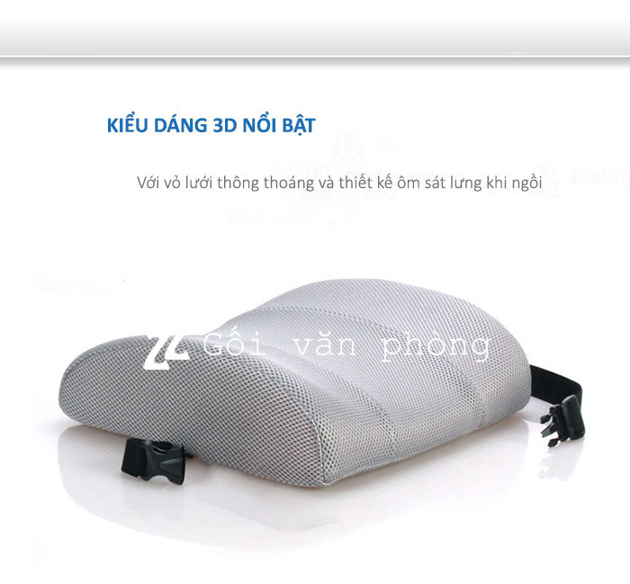 Gối tựa lưng ghế văn phòng (đệm lưng) CỠ TO DÀY 12CM cao su non