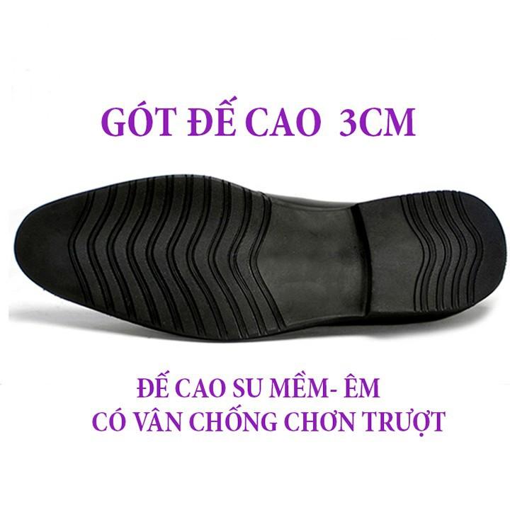 giày tây nam da thật chất liệu da bò cao cấp phom đẹp - giày nam công sở màu đen da bò đế cao su siêu êm