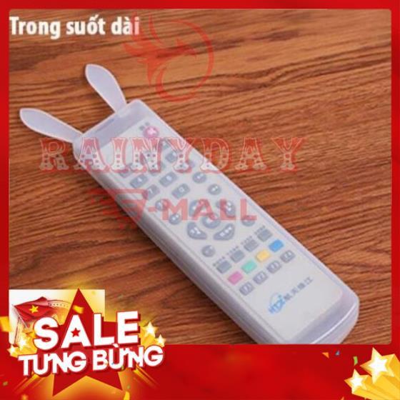 Vỏ bọc điều khiển tivi túi bao silicon tai thỏ remote điều hòa máy lạnh tv chống bụi .......
