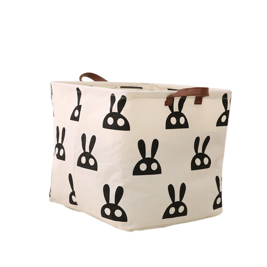 2pcs Waterproof Storage Basket Makeup Storage Box Laundry Hamper-Rabbit