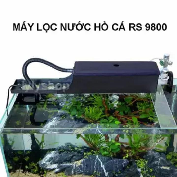 Máy lọc nước hồ cá RS 9800 ba chức năng: bơm + lọc + thổi khí, phù hợp cho bể thủy sinh dài 1 - 1.4m