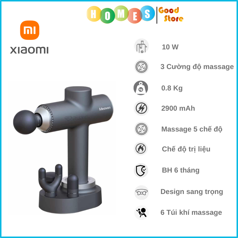 Máy Mát Xa Trị Liệu Đau Nhức Giảm Căng Cơ XIAOMI MEAVON, 5 Chế Độ Massage Pin 2900 mA - Hàng Chính Hãng