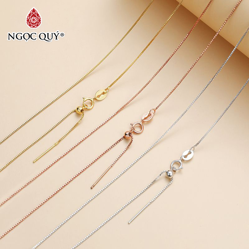 Dây chuyền bạc dạng hộp - Ngọc Quý Gemstones