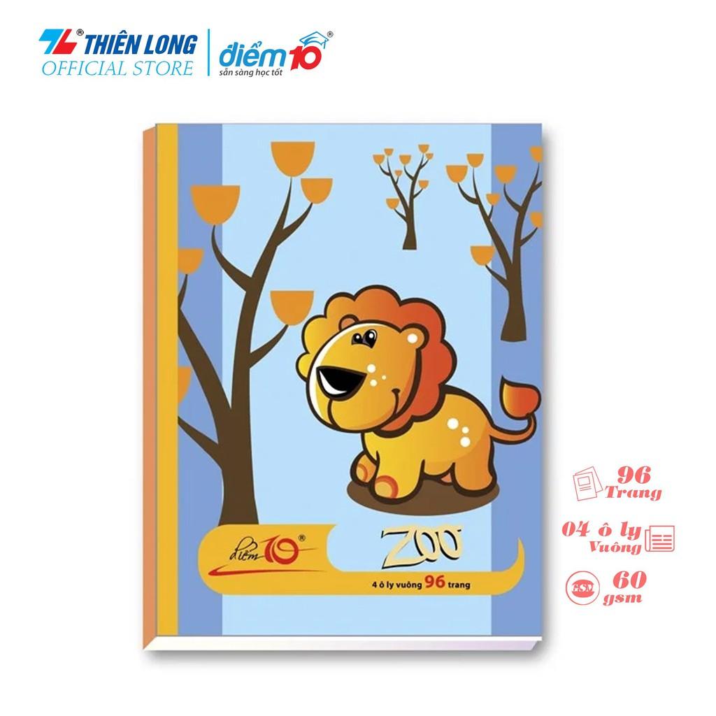 Combo 10 Tập học sinh 96 trang Thiên Long Điểm 10 NB-028- 96 trang - 4 ôly vuông