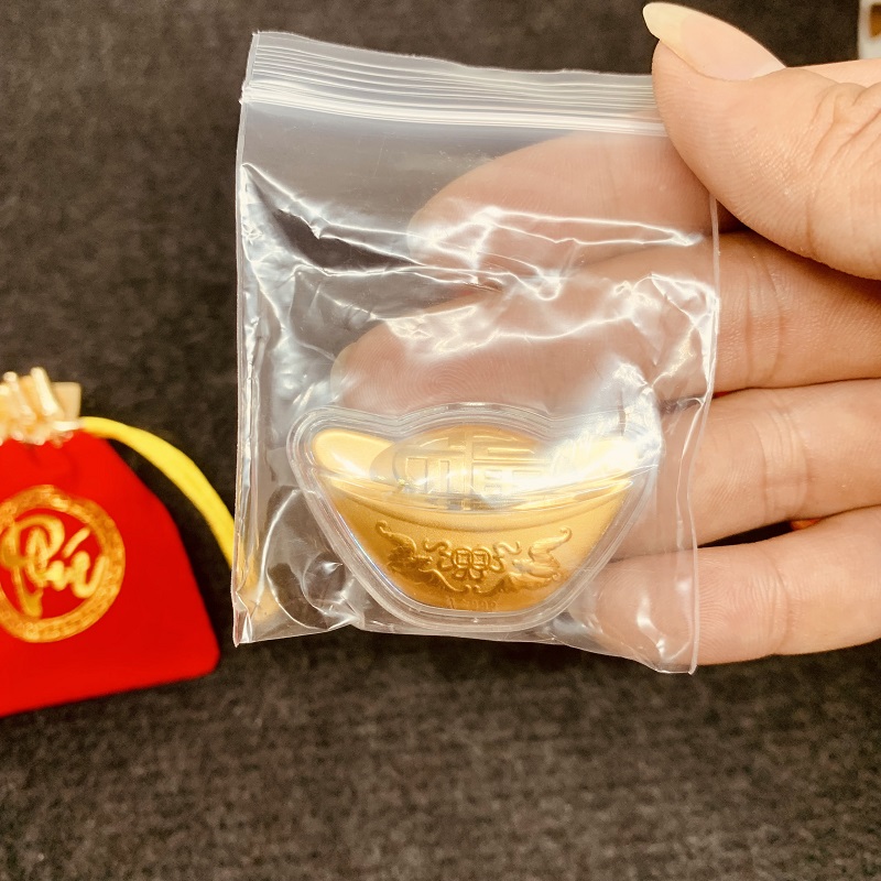Thỏi Vàng May Mắn Tài Lộc Kèm Túi Nhung Đỏ nhiều loại