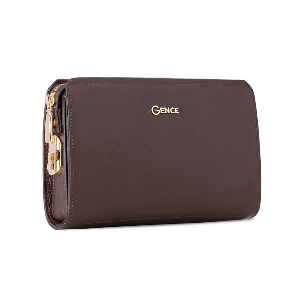 Clutch Nam Ví Cầm Tay GENCE RB07 Da Bò Khóa Số Cao Cấp Hai Màu Nâu Và Đen
