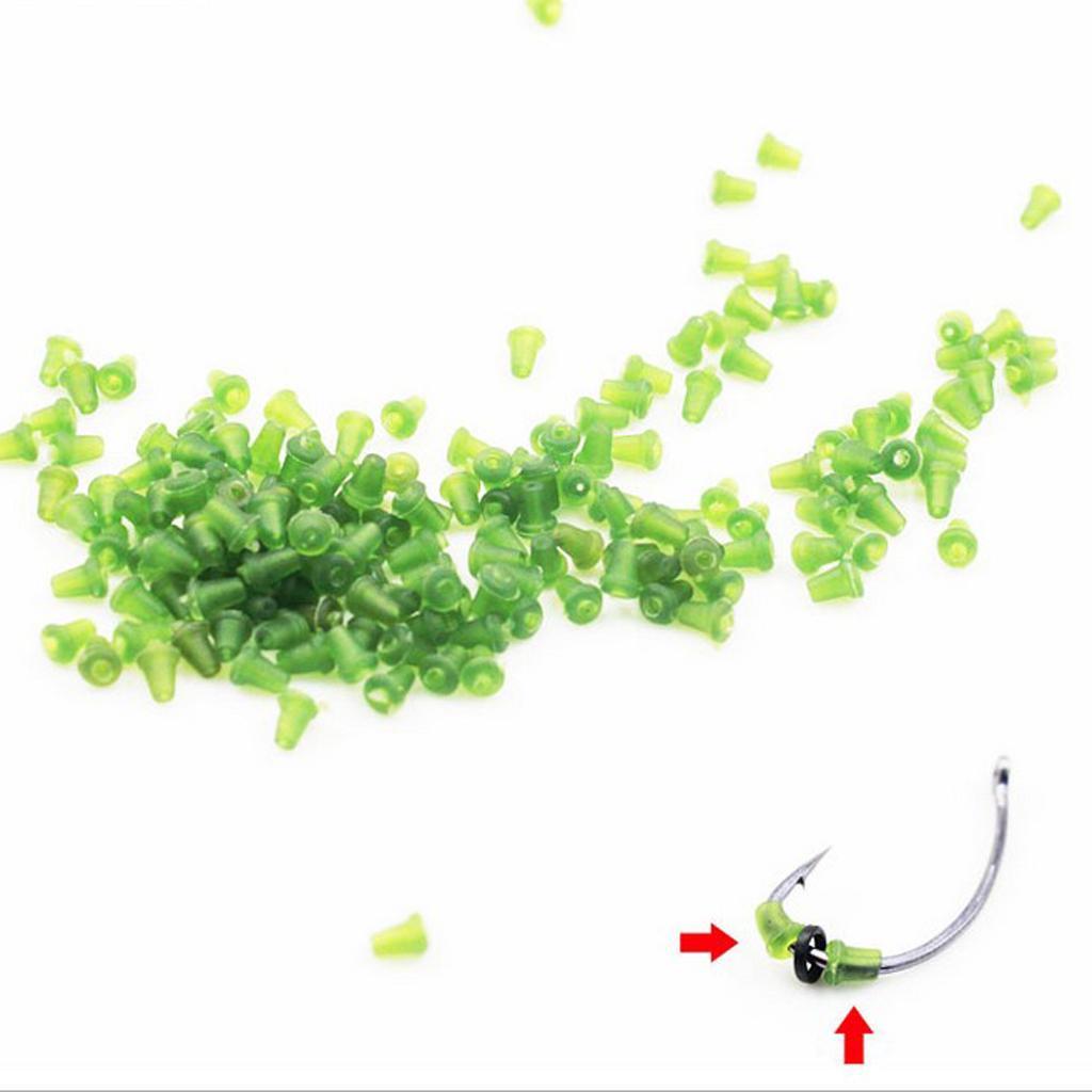 50pcs Carp Rig Ring Stops Rubber Shank Hook Stops Beads Buffer Baits Holder