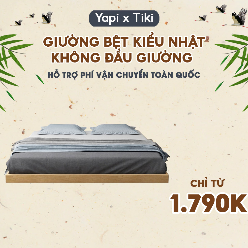 Giường Ngủ Tatami Kiểu Nhật Cao 12cm Gỗ MDF Nhập Khẩu Tự Lắp Tại Nhà Dễ Dàng GHC-9192