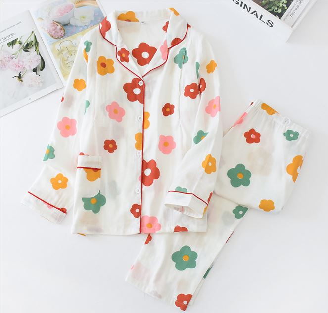 Pyjama Bầu Và Sau Sinh Azuno AZ1112 Xô Nhật Có Thiết Kế Cúc Mở Cho Con Bú Mặc Hè Cực Mát