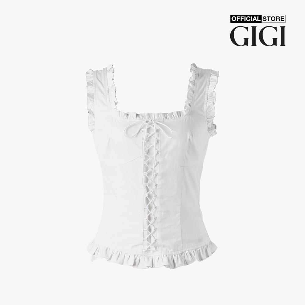 GIGI - Áo sát nách nữ cổ vuông phối dây rút thời trang G1206T231274