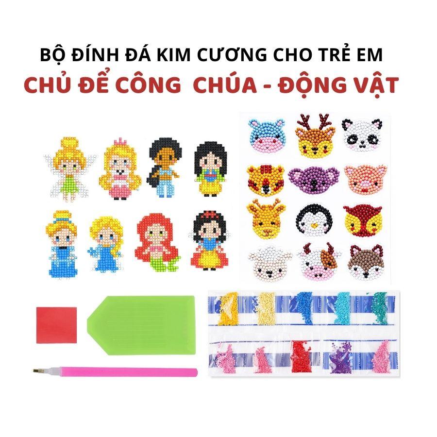 Tranh Đính Đá Trẻ Em Bộ Làm Sticker Đính Đá Trang Trí