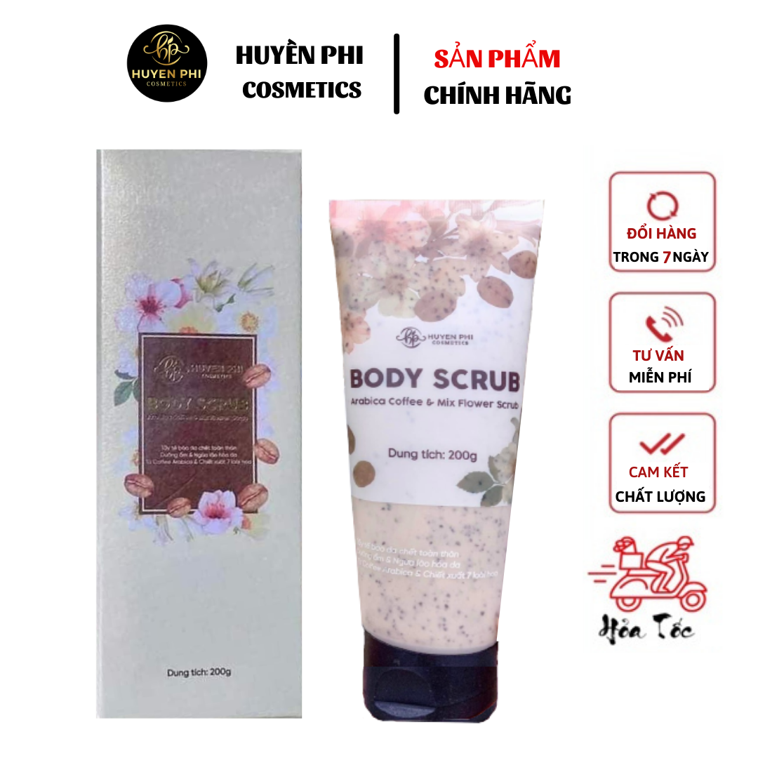 BODY SCRUB Tẩy Tế Bào Chết Huyền Phi , tăng hiệu quả làm sạch sáng da, kích thích tái tạo da