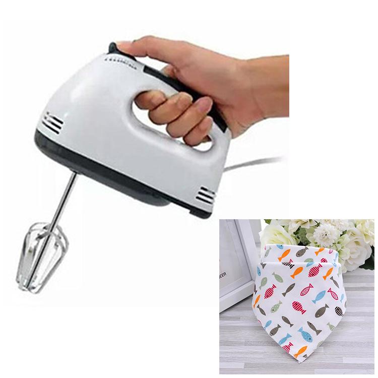 Máy Đánh Trứng Modosa Cầm Tay Đa Năng 180W (Tặng Kèm 1 Yếm Tam Giác Cho Bé) - Hàng Chính Hãng