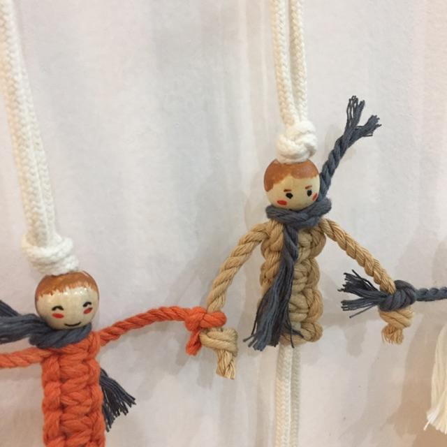Bộ treo tường búp bê xinh xắn chất liệu Macrame