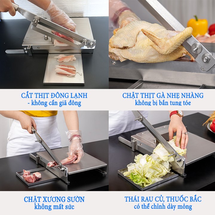 Máy thái thịt đông lạnh, cắt xương đa năng cầm tay hàng chính hãng COOKEASY. Bản dao chặt gà đặc biệt CE800, trọng lượng 4.2 Kg, Size 26x35x8 Cm