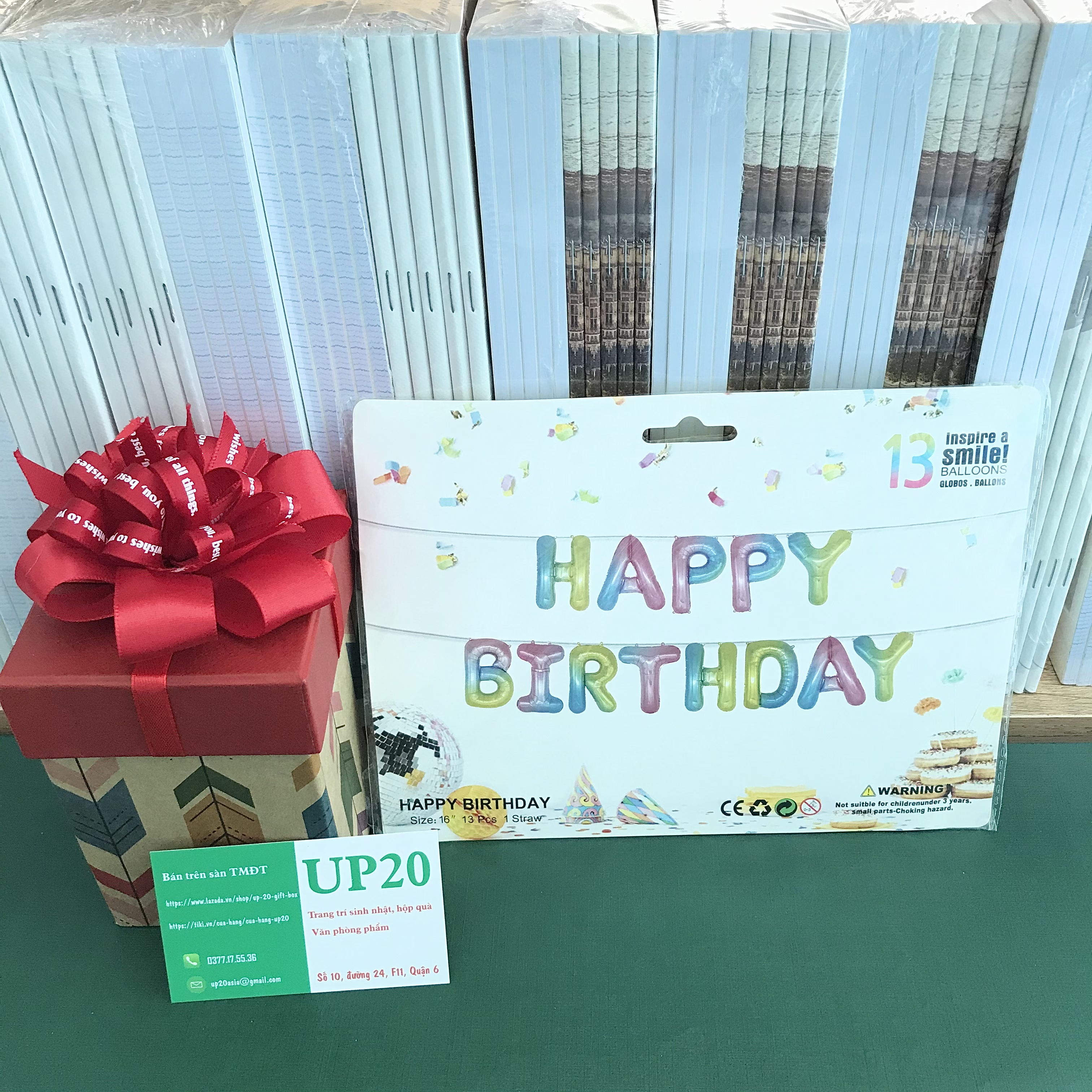 Bong bóng chữ HAPPY BIRTHDAY loang màu