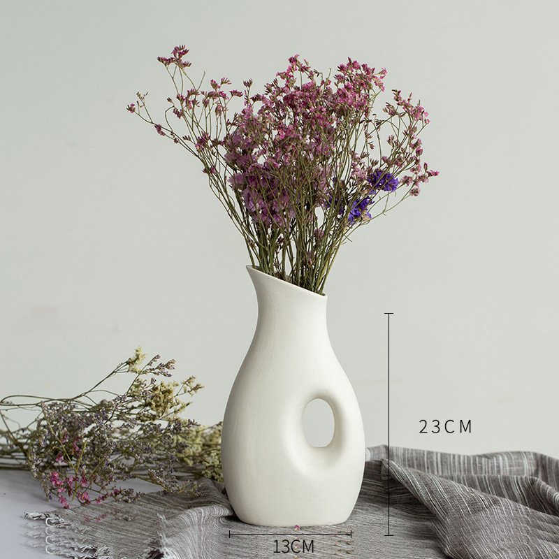 Bình gốm nghệ thuật trang trí nhà cửa, Bình hoa Minimalist phong cách Hàn Quốc - Decor Fancy