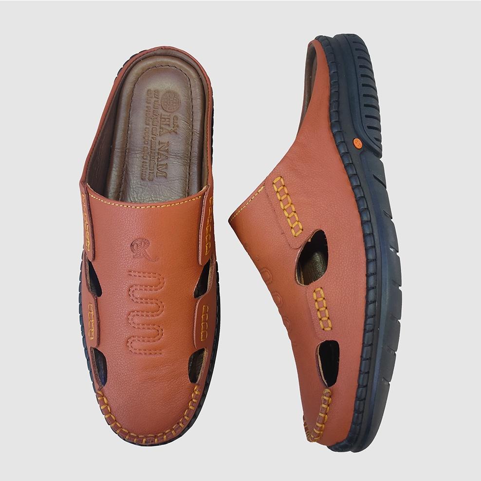 Dép Bít Mũi Nam HÀ NAM Da Bò Thật Cao Cấp GSB20116