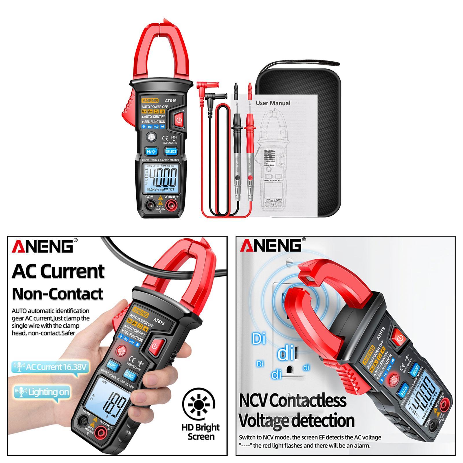 Digital Clamp Meter Voltage Tester Tester Digital Clamp Meter Multimeter 4000 Counts Multimeter for Automotive Electrician Factories