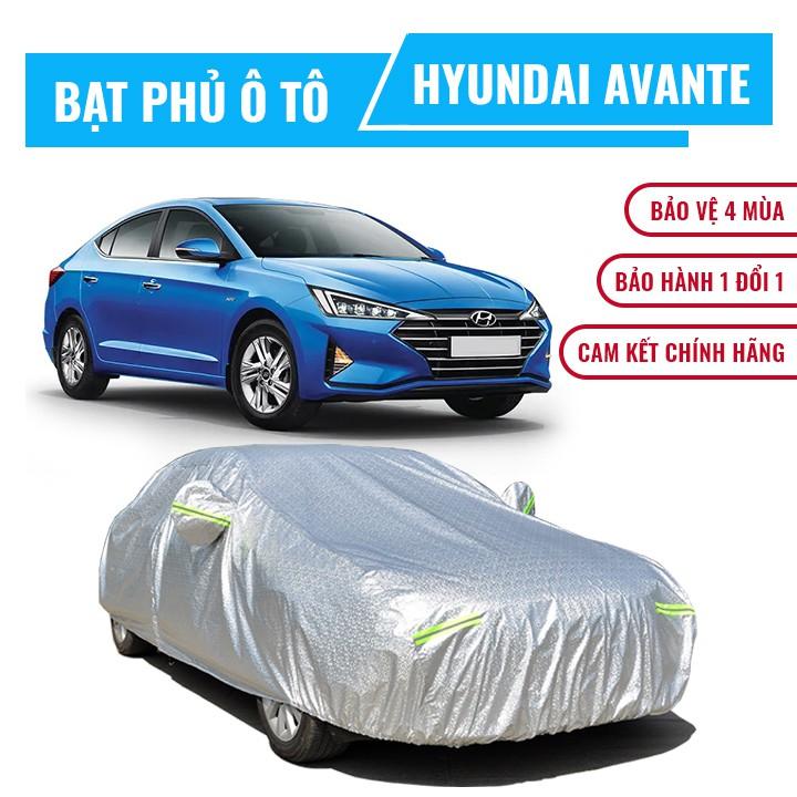 Bạt phủ xe ô tô 5 chỗ Hyundai Avante, Bạt trùm xe Avante cao cấp 3 lớp dày dặn chống nắng mưa, chống xước