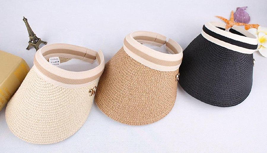 Mũ cói lưỡi trai nửa đầu chống nắng phù hợp đi chơi, đi biển
