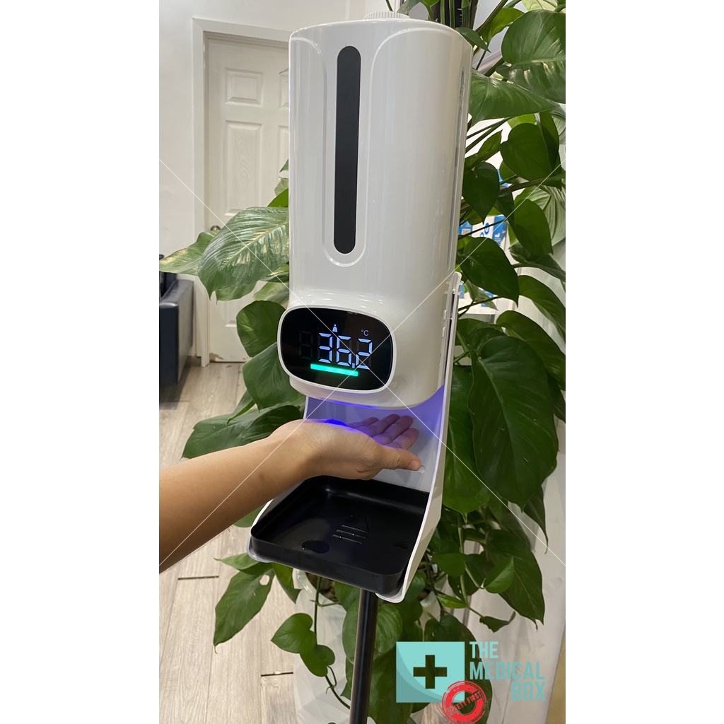 Máy đo thân nhiệt K9 PRO PLUS tích hợp rửa tay tự động phun sương/nhả gel mới nhất 2021 - Nhiều ngôn ngữ