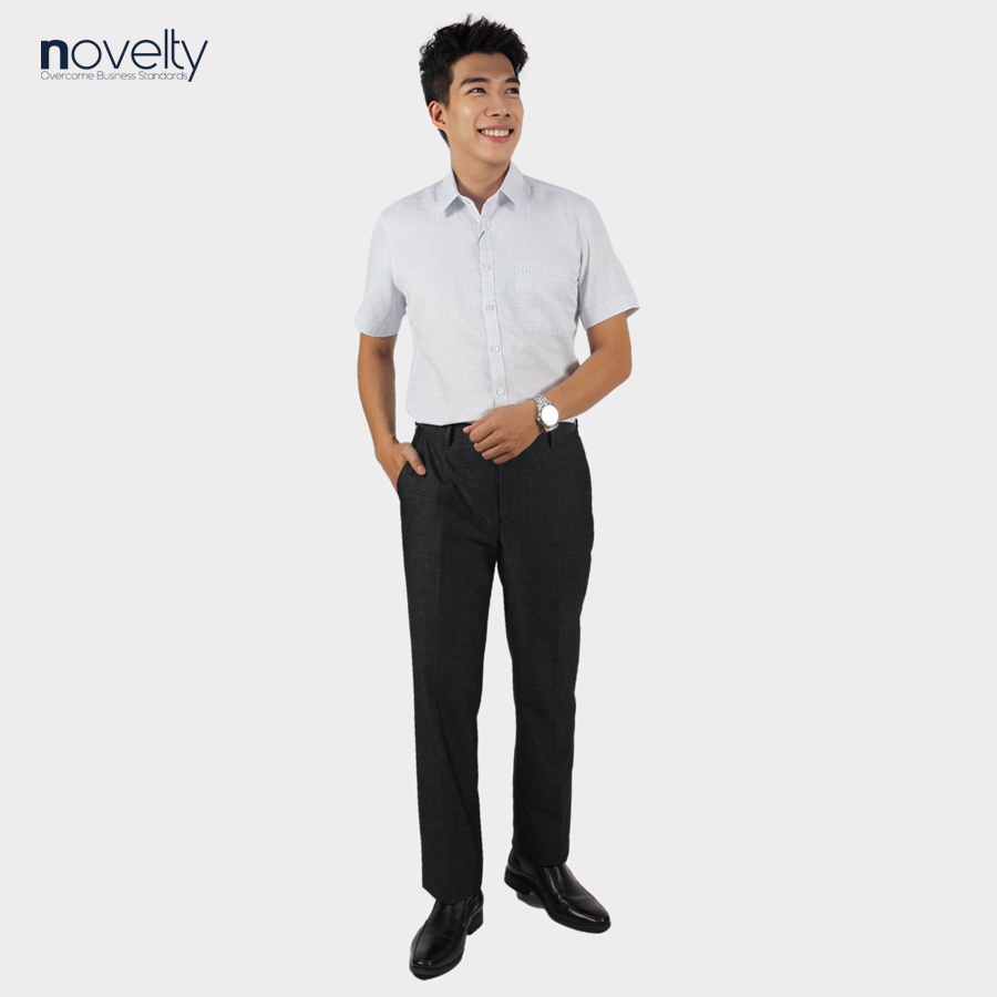 Áo sơ mi nam ngắn tay Novelty Regular fit sọc caro nhỏ NSMMCNMTCR220926N