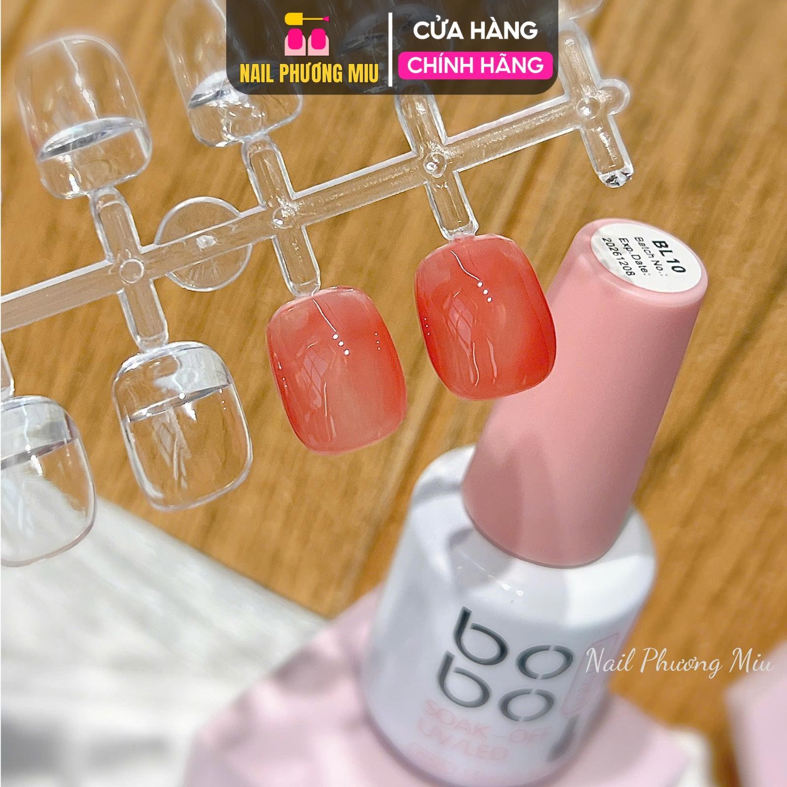 Sơn Thạch Lẻ Bobo Màu Xanh 9, Rượu Vang 28, Sơn Trơn Nước Gạo 13, Nâu Tây 20, Trắng Sữa Bóng Mướt Làm Nail, Màu Chuẩn Chai 15ml Đậm Đặc Bám Móng