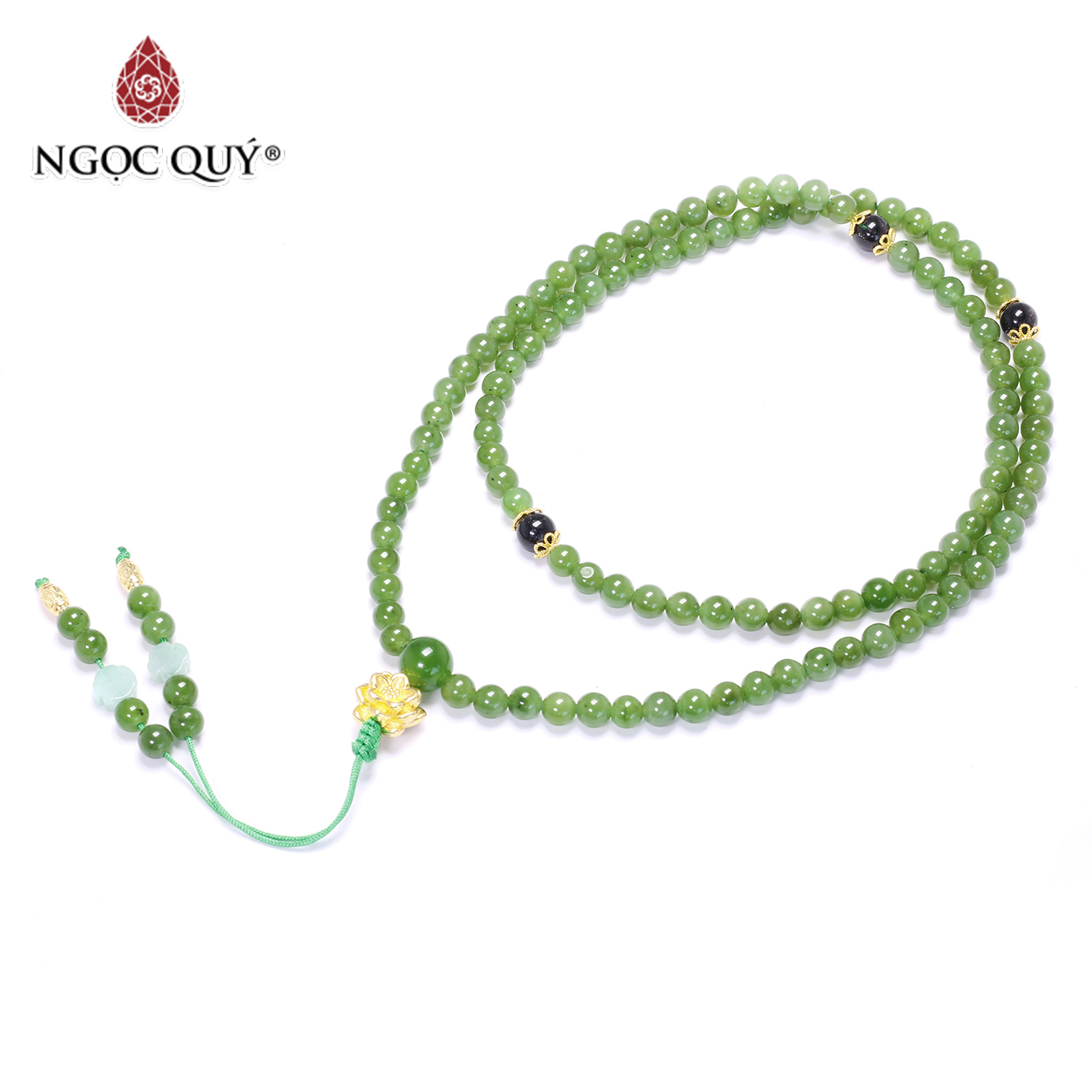 Chuỗi 108 hạt ngọc bích mệnh hỏa, thổ - Ngọc Quý Gemstones