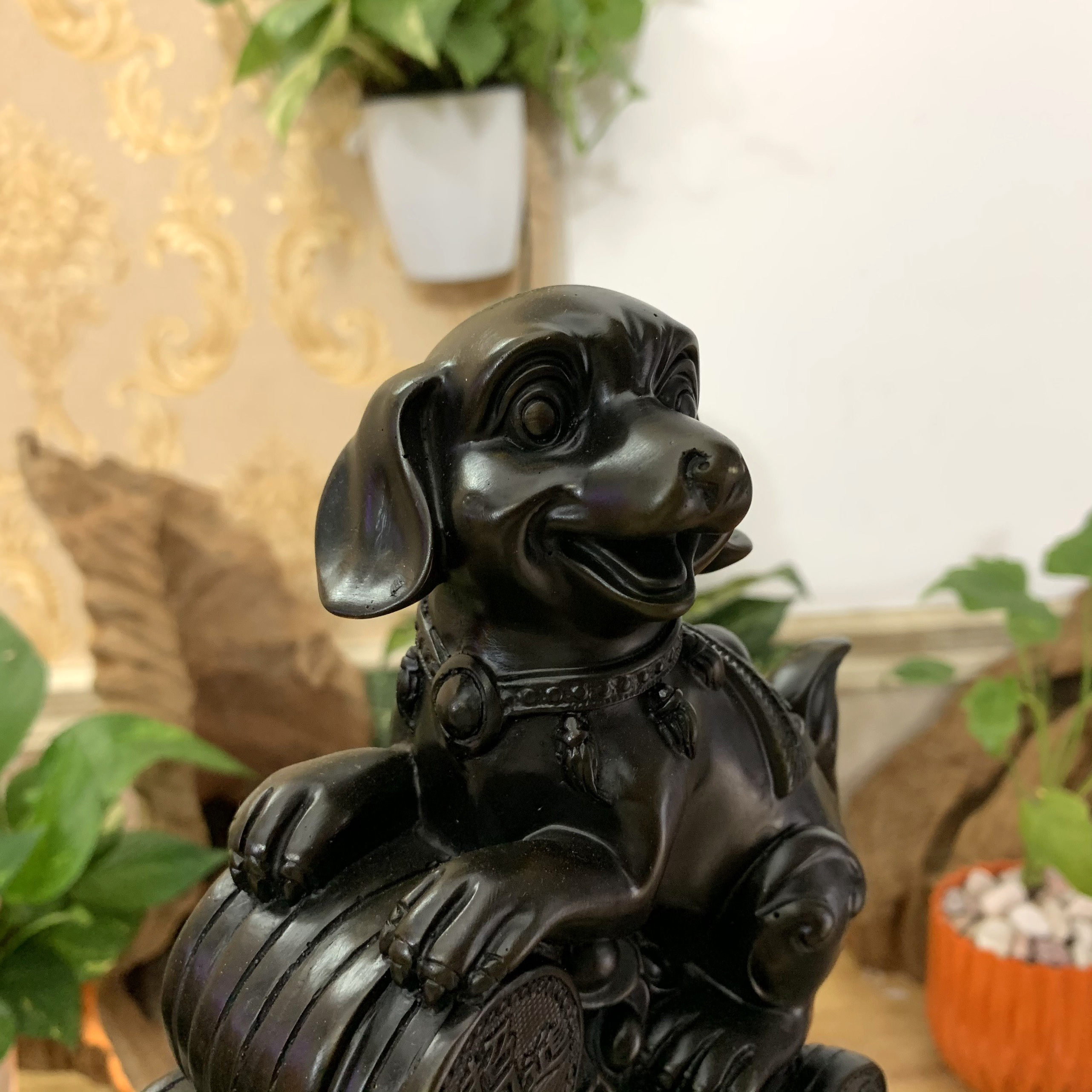 [Linh vật phong thủy] Tượng đá con chó trang trí tượng chó dáng đứng giữ tài lộc phong thủy | Cao 20cm - Đá composite