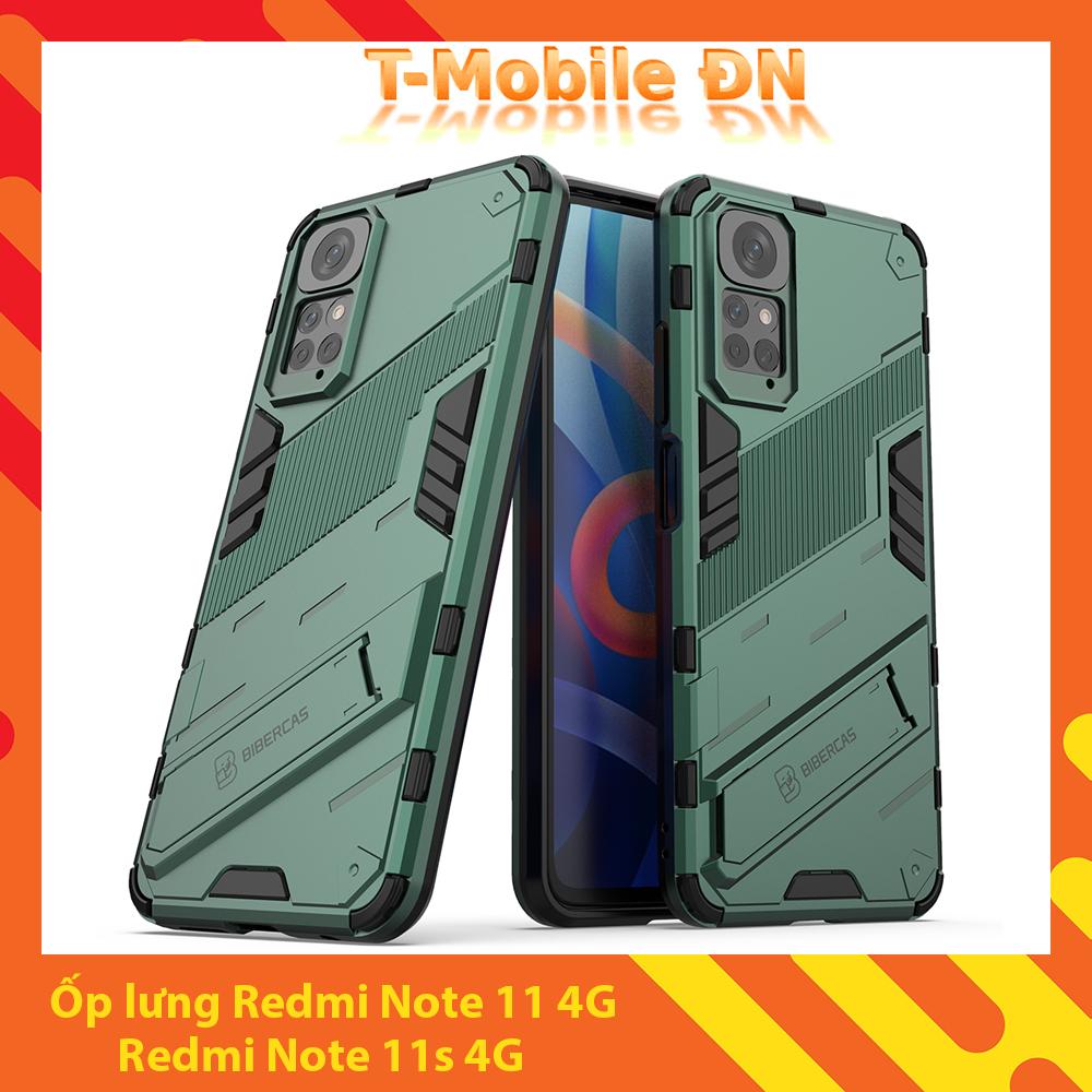 Ốp lưng cho Xiaomi Redmi Note 11 11S, Ốp chống sốc Iron Man PUNK cao cấp kèm giá đỡ cho Redmi Note 11 11S 4G