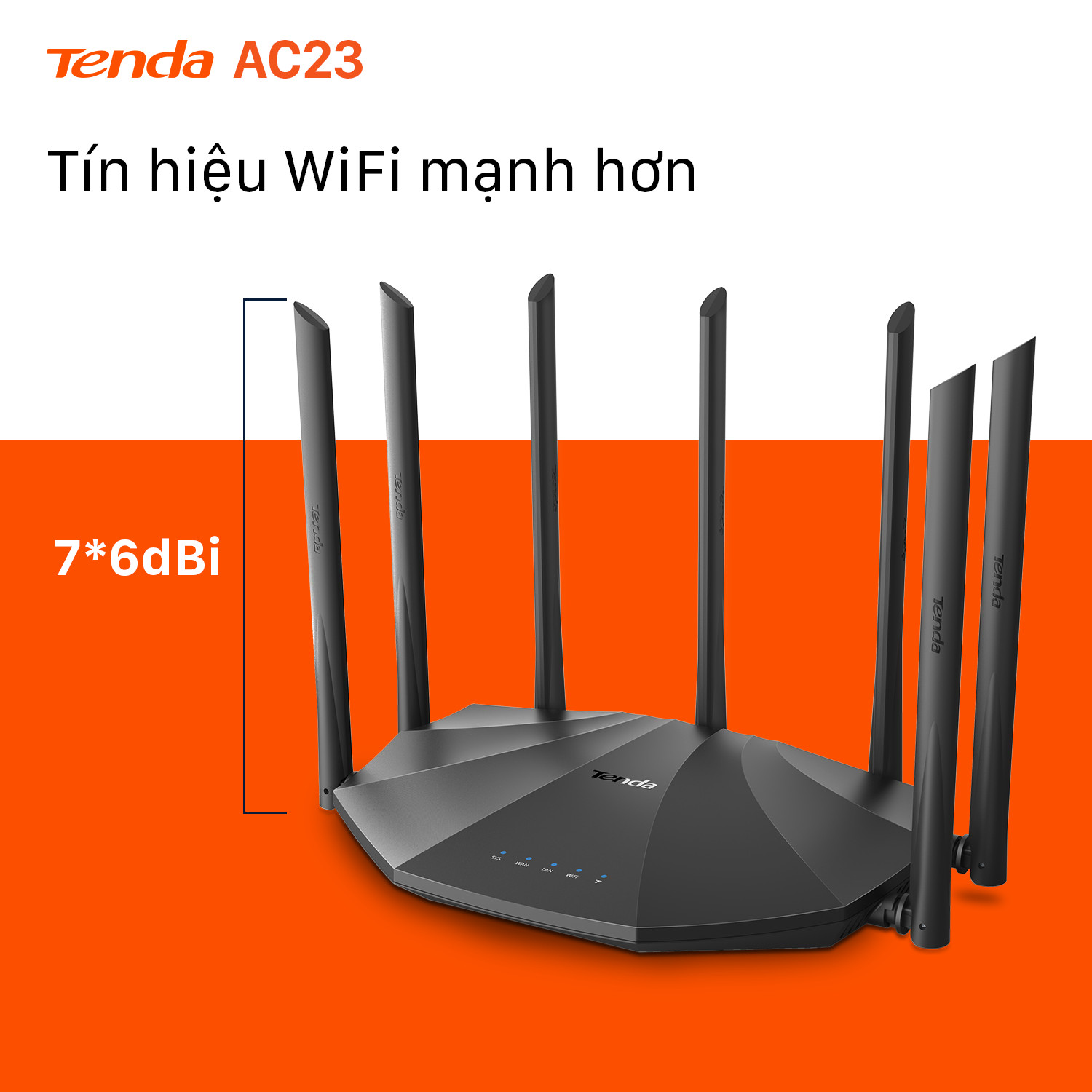 Thiết bị phát Wifi Tenda AC23 Chuẩn AC 2100Mbps - Hàng Chính Hãng